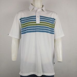 🔴Straight Down white men's golf polo shirt